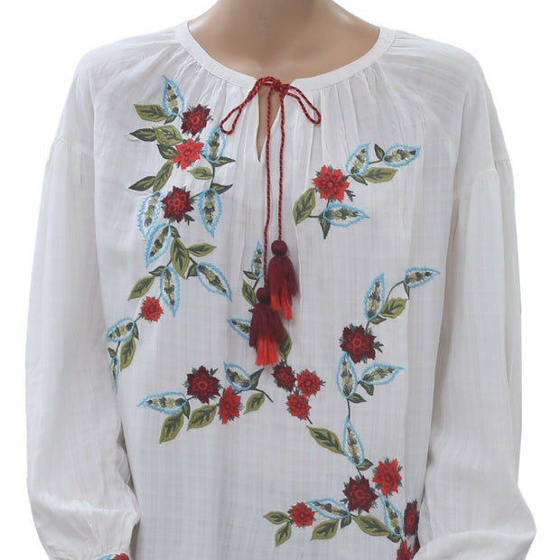 Akemi + Kin Anthropologie Embroidered Blouse Top S