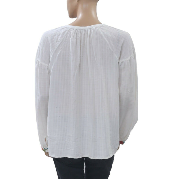 Akemi + Kin Anthropologie Embroidered Blouse Top S