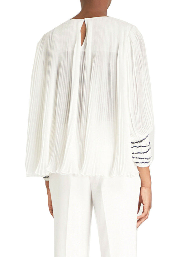 Reiss Off White Deniz-Sequin Pleated Blouse Top M-8