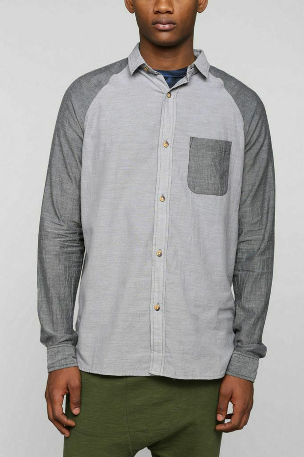 Koto Urban Outfitters Men's Breezy Raglan Button-Down Shirt Top M