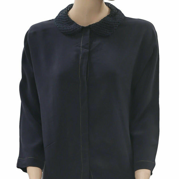 Day Birger Et Mikkelsen Crochet Black Shirt Top M