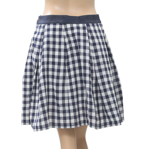 Anthropologie Plaids & Checks Printed Mini Skirt S