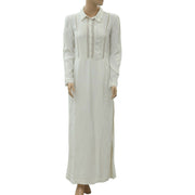 Brigitte Bardot Lace Fabiola Pintuck Long Maxi Dress S
