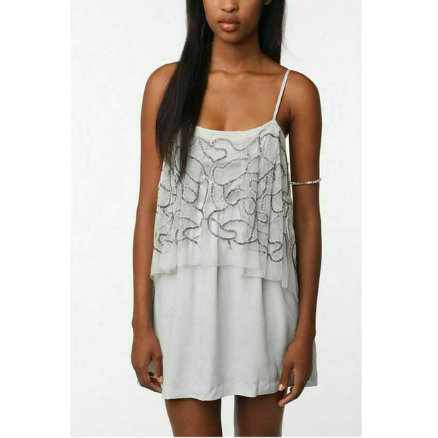 Silence + Noise Urban Outfitters Bead Embellished Mini Dress