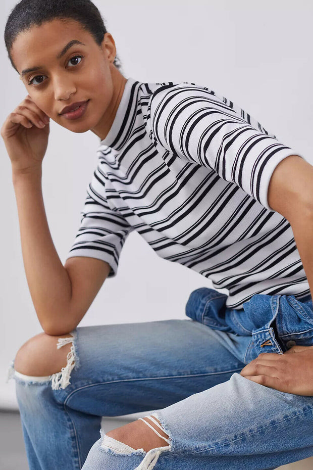 Maeve Anthropologie 小高领罗纹衬衫上衣