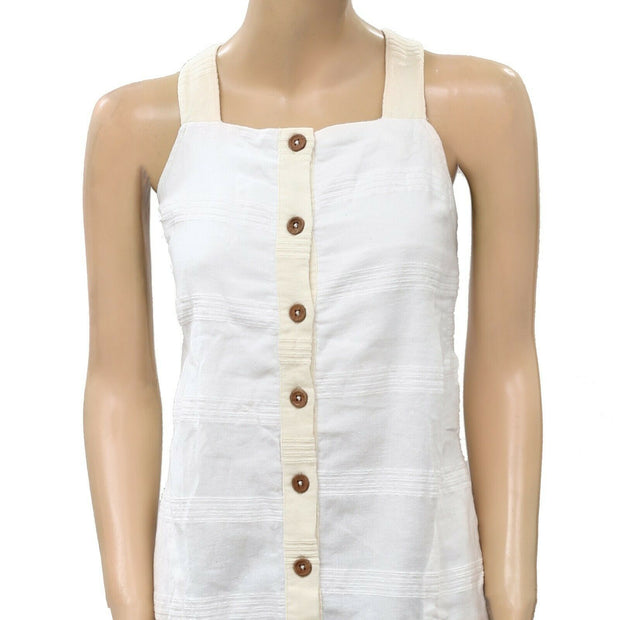 Free People Keep It Simple Buttondown Tank Tunic Top M