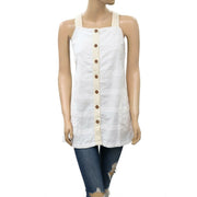 Free People Keep It Simple Buttondown Tank Tunic Top M