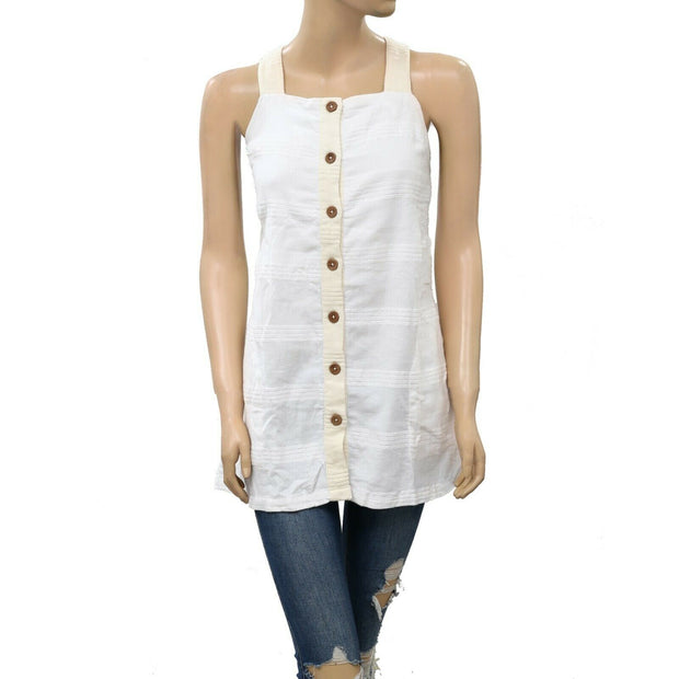 Free People Keep It Simple Buttondown Tank Tunic Top M