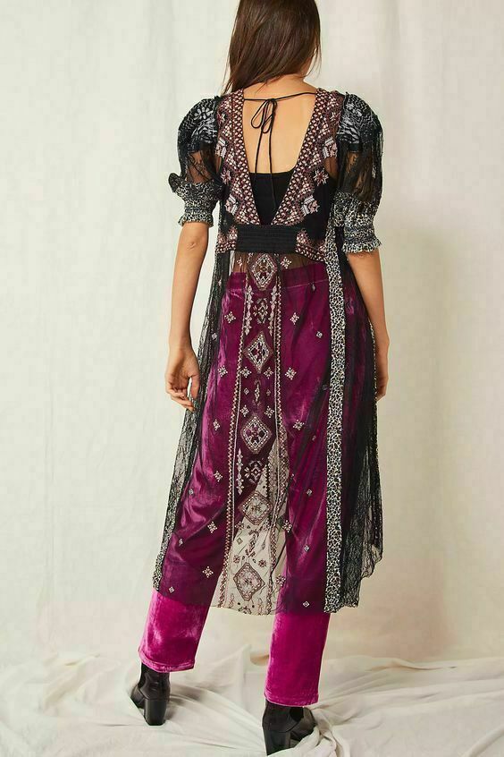 Free People Sheer Uptown Girl Maxi Top