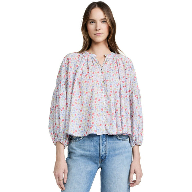 Something Navy Long Sleeve Flowy Buttondown Top S