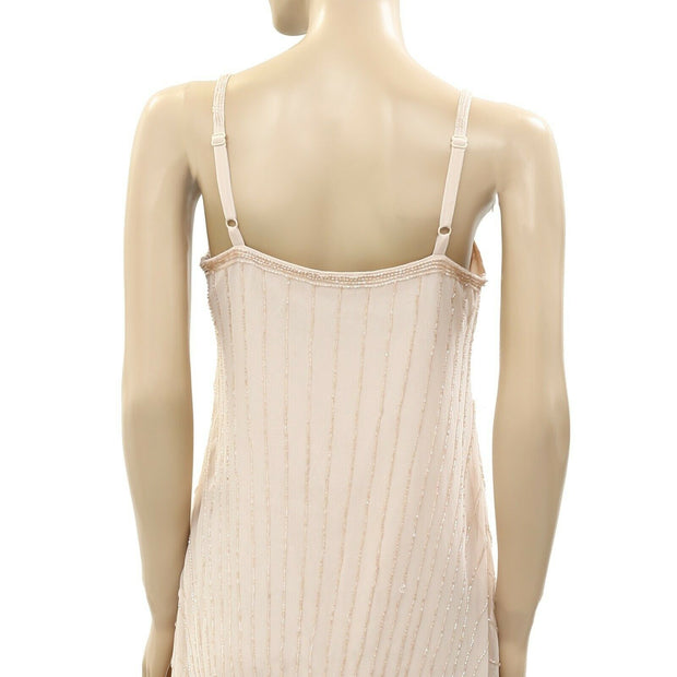 Forever 21 Embellished Peach Mini Dress XS