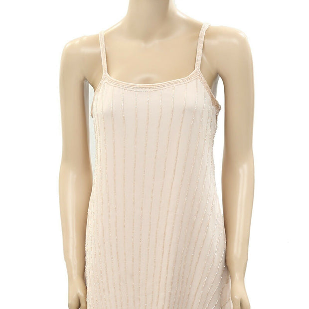 Forever 21 Embellished Peach Mini Dress XS