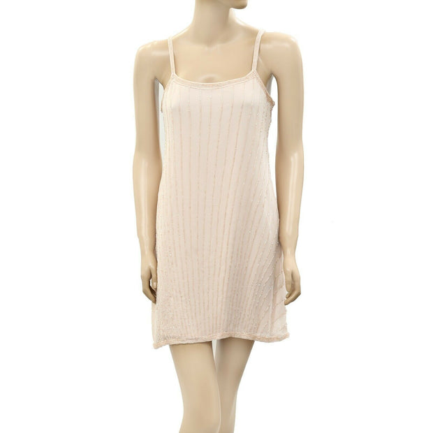 Forever 21 Embellished Peach Mini Dress XS