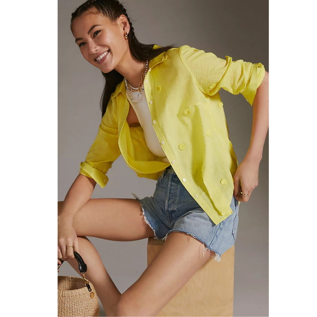 Maeve Anthropologie Clip Buttondown Shirt Blouse Top