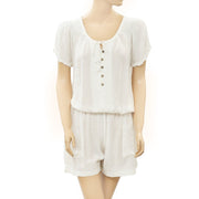 Lilka Anthropologie Long Weekend Embroidered Romper S