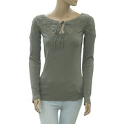 Free People With Love Lace Detail Blouse Top S