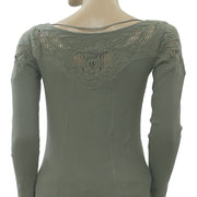 Free People With Love Lace Detail Blouse Top S