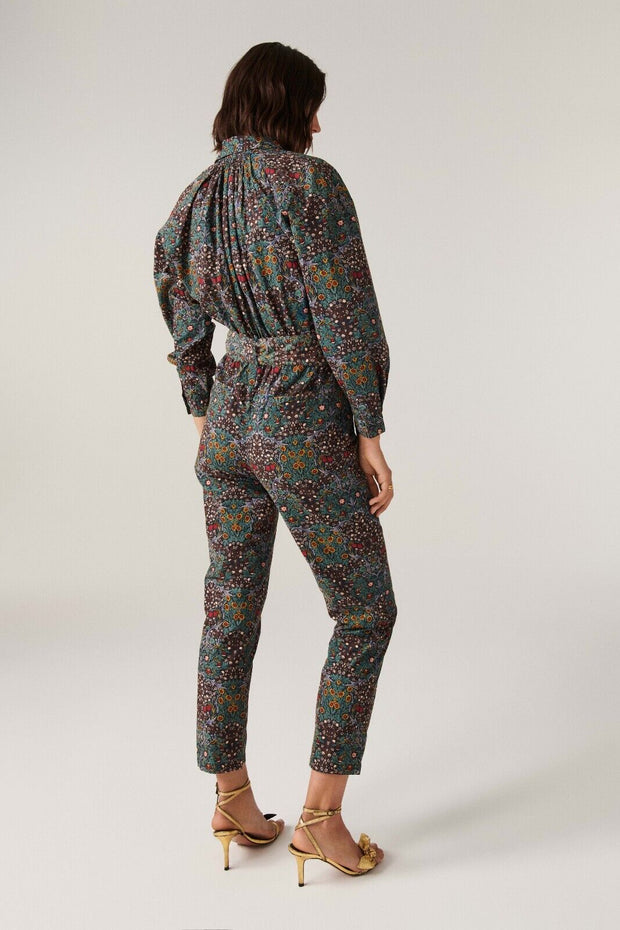 Ba&sh Floral Printed Coverall Jumpsuit Dress S1