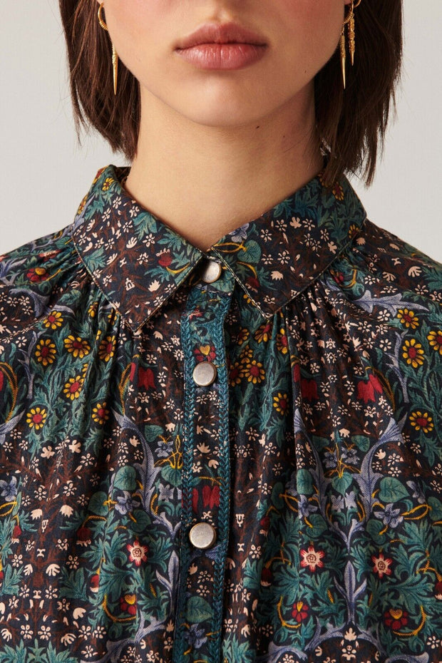 Ba&sh Floral Printed Coverall Jumpsuit Dress S1