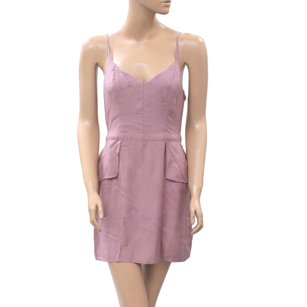 Kimchi Blue Urban Outfitters Soft Woven Peplum Solid Slip Mini Dress S6