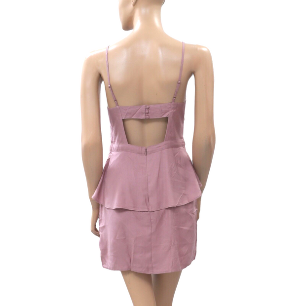 Kimchi Blue Urban Outfitters Soft Woven Peplum Solid Slip Mini Dress S6