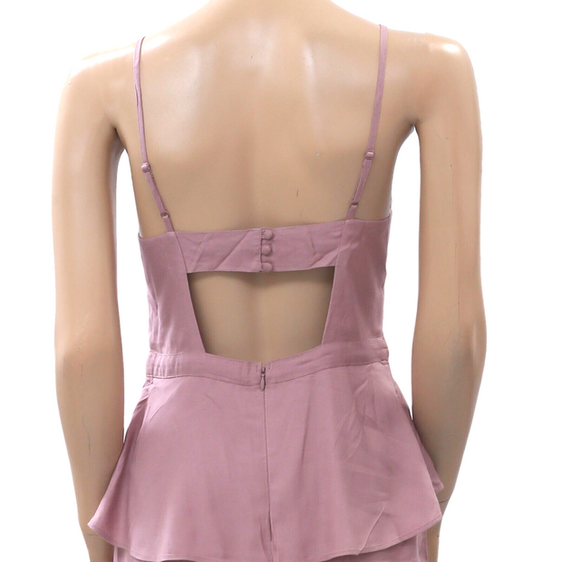 Kimchi Blue Urban Outfitters Soft Woven Peplum Solid Slip Mini Dress S6