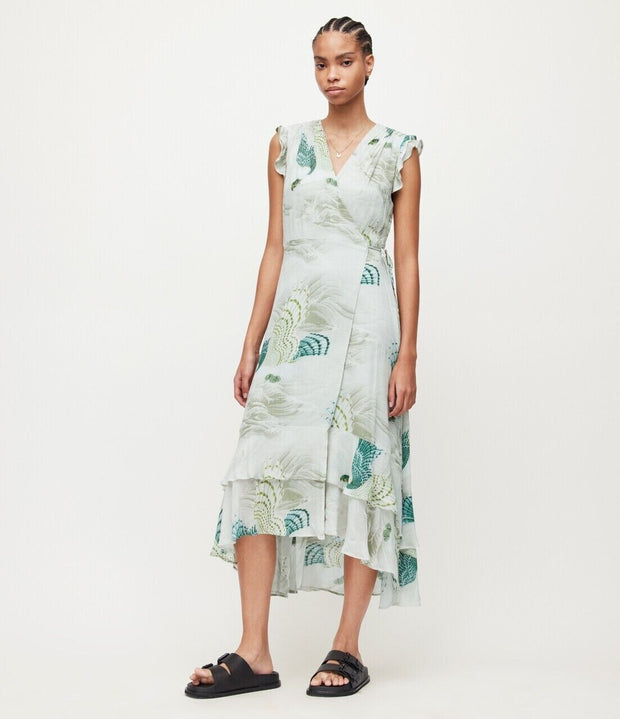 All Saints Dela Ngaru Midi Dress S 4