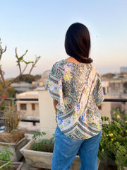Maeve Anthropologie 飘逸玛雅印花衬衫上衣 S