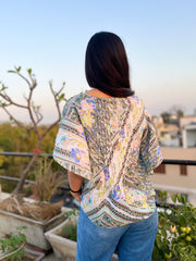 Maeve Anthropologie 飘逸玛雅印花衬衫上衣 S
