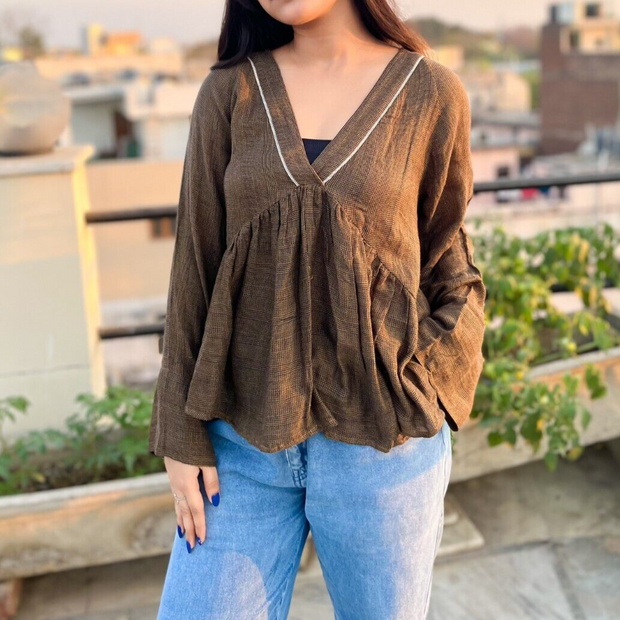IRO Plaid Blouse Top S 36