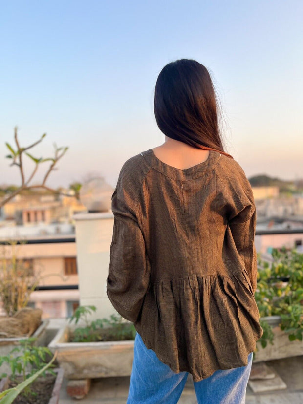 IRO Plaid Blouse Top S 36