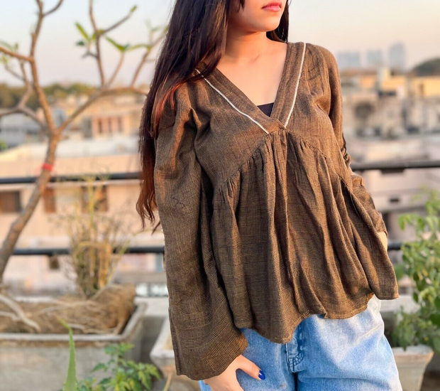 IRO Plaid Blouse Top S 36