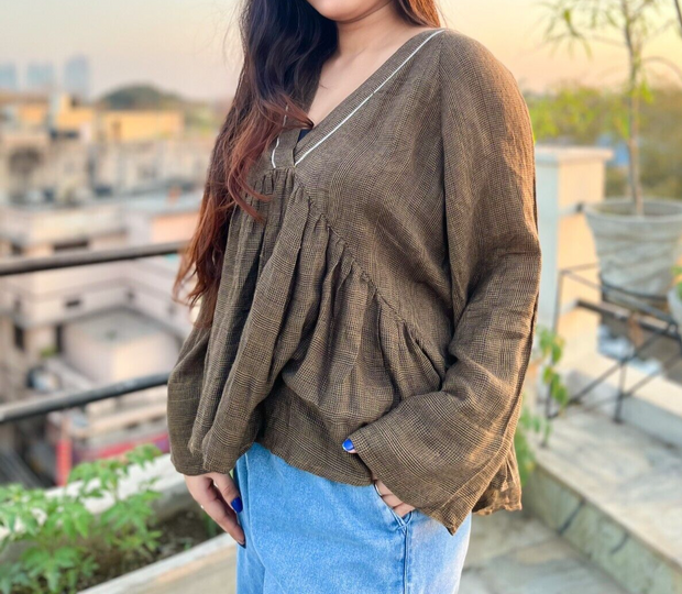IRO Plaid Blouse Top S 36