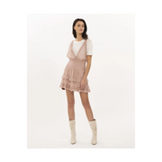 IRO Luster Embroidered Lace Ruffled Flared Mini Dress