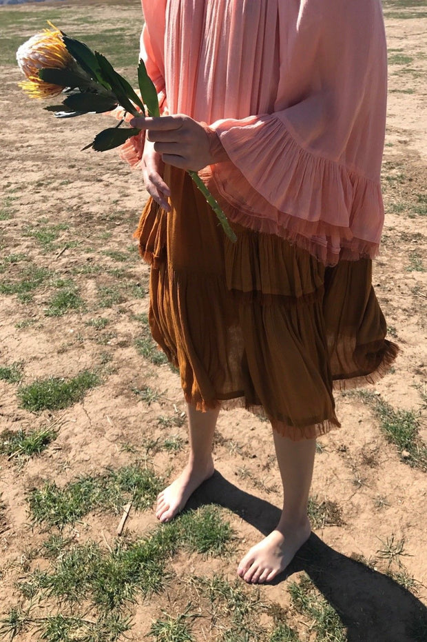Corey Lynn Calter Veronica Tunic Dress Dip Dye Prairie Ruffle XS