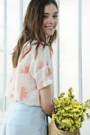 Des Petits Hauts Gisela 西柚印花衬衫上衣