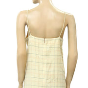 Free People Plaid Printed Cami Slip Midi Dress S