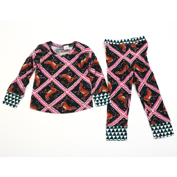Anthropologie Kid's Girls Corinne Lent Tigress Flannel Pajama & Top 3T Yr