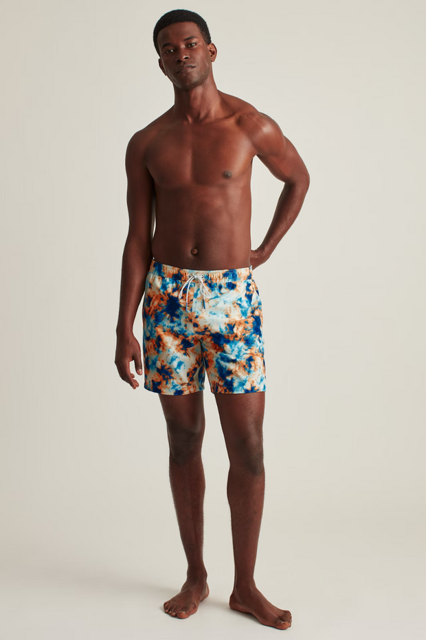 Bonobos Riviera Recycled Swim Blue Tie Dye Print Trunks Shorts