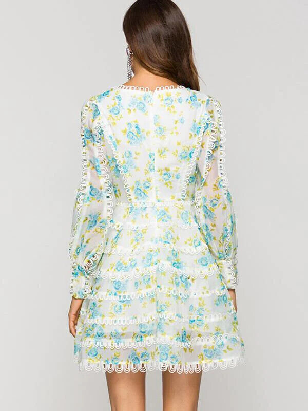 Asos Design Floral Printed Babydoll Mini Dress S