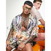 ASOS DESIGN Men's Boxy Oversized Satin Shirt
