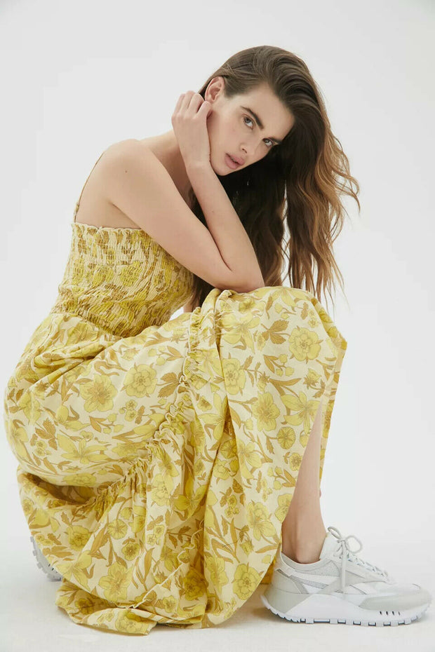 Urban Outfitters UO Athena Smocked Midi Dress