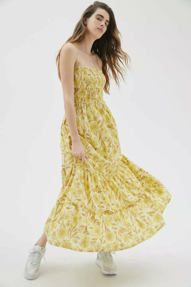 Urban Outfitters UO Athena Smocked Midi Dress