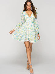 Asos Design Floral Printed Babydoll Mini Dress S