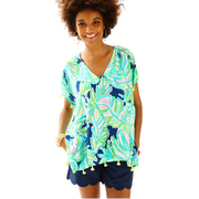 Lilly Pulitzer Sydney Caftan Printed Blouse Top XXS/XS