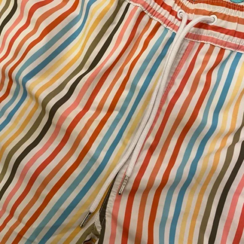 Bonobos Riviera Recycled Rainbow Stripe Print Swim Trunks Shorts XXL