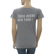Zadig & Voltaire Zadig Rocks New York Glitter Printed T-Shirt Top