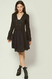 IRO Kelen Lace Black Tunic Dress S-36