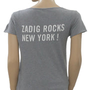 Zadig & Voltaire Zadig Rocks New York Glitter Printed T-Shirt Top