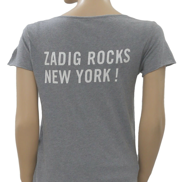 Zadig & Voltaire Zadig Rocks New York Glitter Printed T-Shirt Top